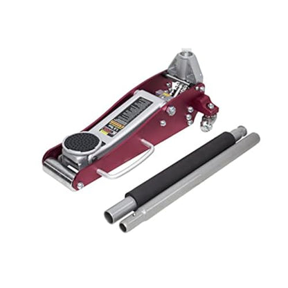 K Tool International 1.5 Ton Aluminum Service Jack; Low Profile 100% Aluminum Structure, Lifting Range 3-3/20" to 14", Dual Pump Quick Start, 1 Year Warranty; KTI63094, Red