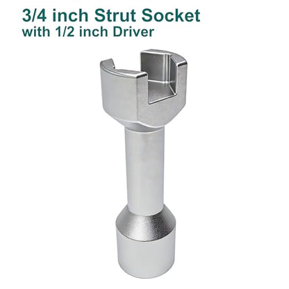 3/4"(19mm) Strut Socket With 1/2" Drive for 1-5/8" Wide Strut Channels-Heat Treated Alloy Steel Forging Suspension Strut Socket Tool(Silvery) - color: Silvery
