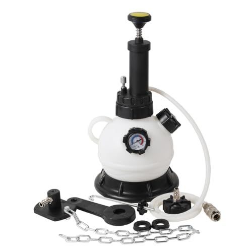 2L Manual Brake Bleeder Kit with Vacuum Pump - 1L Waste Bottle, Upgraded Master Cylinder Adapters & 2 Brake Hoses, One-Person Operation Brake Fluid Bleeding Tool for Most Vehicles (2L)
