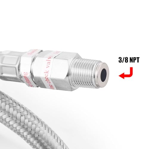200PSI Air Ride Suspension Compressor with 3/8 NPT Hose Kit, Heavy Duty 12V 480C Air Compressor Pump for Train Horn & Air Bag Suspension, Chrome Silver Fit for Truck & Car