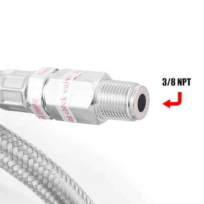 200PSI Air Ride Suspension Compressor with 3/8 NPT Hose Kit, Heavy Duty 12V 480C Air Compressor Pump for Train Horn & Air Bag Suspension, Chrome Silver Fit for Truck & Car