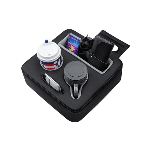Autorder Back Seat Cup Holder for Car, Couch Cup Holder, Car Truck Boat RV Organizer, Holds Coffee Cups, Books, Phones, Remote Controls - PU Leather Black - color: Standard Version