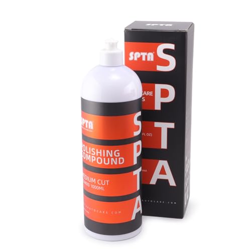 Medium Cut Polishing Compound, SPTA 33.8oz (1000ml) Polishing Compound Car Scratch & Swirl Remover Rubbing Compound & Medium Cut Polish Compound Swirl Remover for Car Automotive Paint Correction - color: Medium Cut Compound, size: 1000ml (33.8oz)