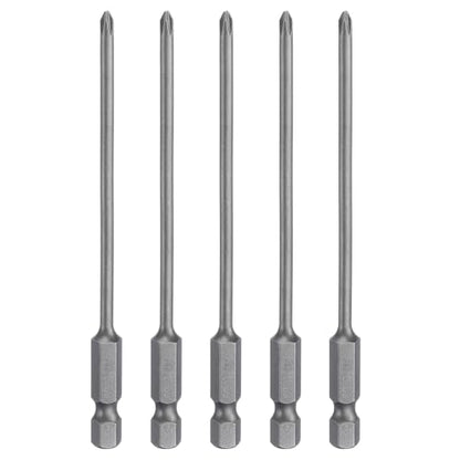 HARFINGTON 5pcs #1 Phillips Screwdriver Bit PH1 1/4" Hex Shank 4" (100mm) Long Magnetic S2 Steel Industrial Grade Screw Driver Bit Cross Head Electric Drill Bits 0.118" (3mm) Rod - size: PH1 x 100mm x 3mm