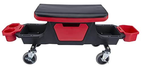 Performance Tool W85035 Heavy Duty Roller Mechanics Seat and Brake Stool with 4-Inch Rubber Swivel Casters Roll Over - style: Rolling Storage Garage Seat