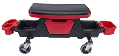 Performance Tool W85035 Heavy Duty Roller Mechanics Seat and Brake Stool with 4-Inch Rubber Swivel Casters Roll Over - style: Rolling Storage Garage Seat