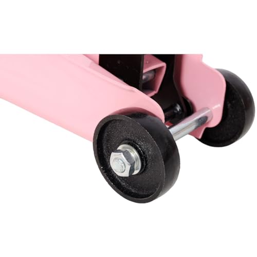 1.5 Ton Low Profile Hydraulic Racing Floor Jack, Heavy-Duty Steel/Aluminum Service Jack with Quick-Lift Pump, 5"–11.8" Lift Range, Portable Case Included, Pink