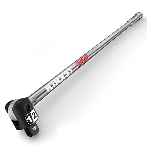 25-Inch 1/2” Drive Breaker Bar, 250° Rotatable Head, Heavy Duty Extension Breaker Bar, Ball Lock Function, Laser Marking, Mechanical Work, Automobile and Motorcycle Maintenance and Repair - size: 1/2" drive 25 in