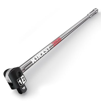 25-Inch 1/2” Drive Breaker Bar, 250° Rotatable Head, Heavy Duty Extension Breaker Bar, Ball Lock Function, Laser Marking, Mechanical Work, Automobile and Motorcycle Maintenance and Repair - size: 1/2" drive 25 in