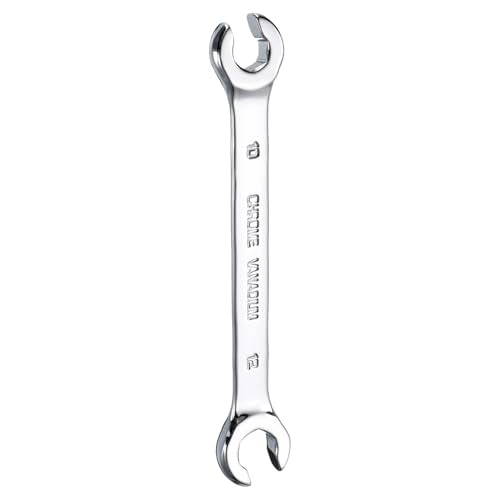 HARFINGTON Flare Nut Metric Wrench 10mm x 12mm CR-V Mirror Polished Chrome Plating Metric Wrench for DIY Hand-making Automotive Repairs and Household Maintenance - size: 10mm x 12mm