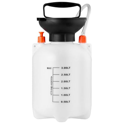 VEVOR Transmission Fluid Pump, 3 L Capacity, Manual Fluid Transfer Pump with 47 in Long Horse & HDPE Tank, Transmission Oil Pump with PTFE Tape, Manual Automotive Oil Filling System for Cars, Boats