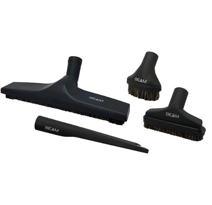 Beam Central Vacuum Brush Kit 12" Floor Brush with Attachments - 4 Piece Vacuum Accessories Set | Upholstery, Crevice, Dusting Tools - Parts & Accessories
