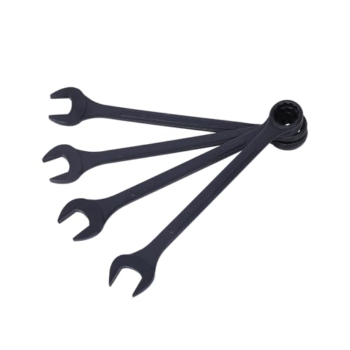 4PC Jumbo Combination Wrench Set, SAE, 2-1/8", 2-1/4", 2-3/8", 2-1/2 inch | Jumbo Wrench Set, Extra Large Combination Wrench Sets, Black Oxide Finish with Pouch (4PC-SAE) - size: 4PC-SAE