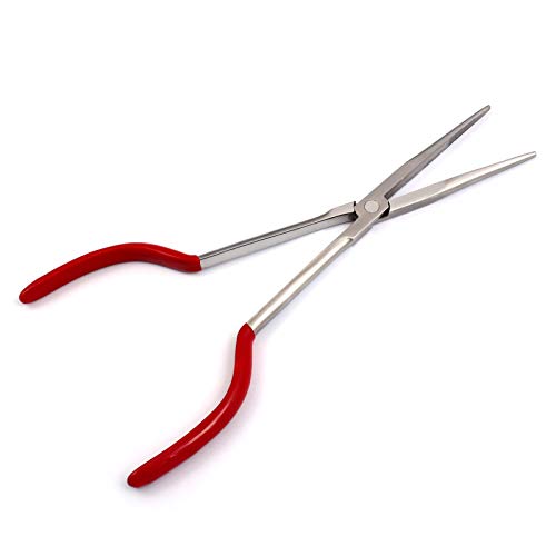 OdontoMed2011® VISE-GRIP Long Reach Long Nose Pliers, 11-Inch Red Grip Stainless Steel/Vinyl Grips