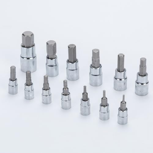 Hex Bit Socket Set Premium S2 Alloy Steel | 13-Piece Metric 2mm - 14mm Allen Socket Kit