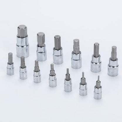 Hex Bit Socket Set Premium S2 Alloy Steel | 13-Piece Metric 2mm - 14mm Allen Socket Kit