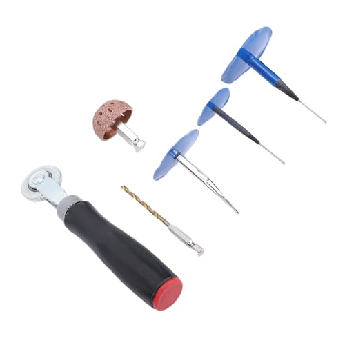Keenso Tire Repair Patch Tool Kit, Complete Tire Repair Plug Kit with Tungsten Alloy Grinding Wheel, Roller and 4mm Spiral Drill Bit, for Cars Trucks Bikes Scooters