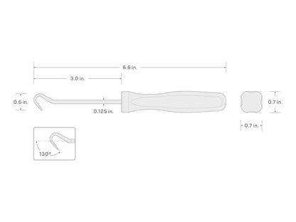 TEKTON 130-Degree Blunt Hook (1/8 x 3 in. shank) | PNH24105 | Made in USA - style: 130-Degree Blunt Hook