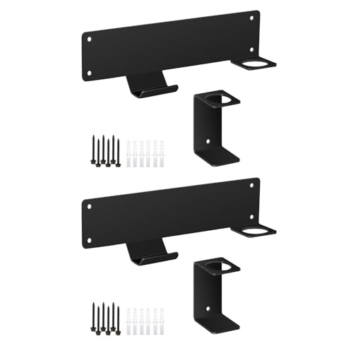 2 PCS 10in Metal Wall Mount Floor Jack Stand Rack, Heavy-Duty Organizer for Hydraulic/Scissor/Bottle Jacks, Fits Farm Truck/Car/Trailer/Racing Accessories