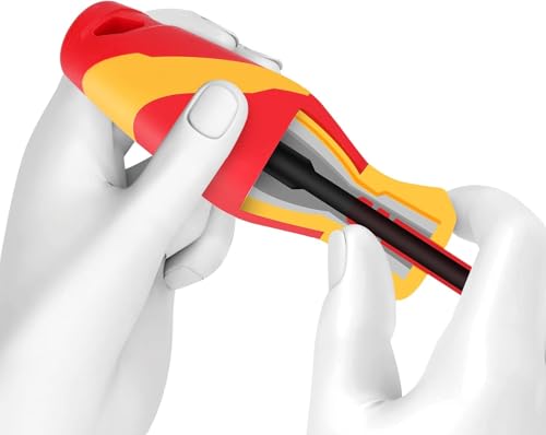 VANPO 1000V Insulated Screwdriver Set, 10pcs Professional Electrical Screwdriver Insulated VDE Tools for Electrician Magnetic Phillips Slotted Pozidriv Screwdriver - size: 10 Pcs