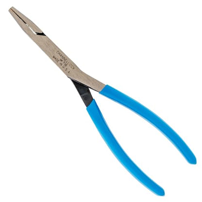 Channellock 718 8-Inch Flat Nose Pliers | Duckbill Jaw Pliers with Extra Long Nose and Crosshatch Teeth Pattern Designed for Hard-to-Reach Places | Forged of High Carbon Steel | Made in the USA - style: Flat Nose