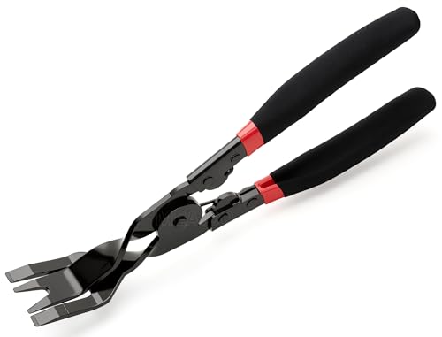 1PCS Car Clip Pliers Tool, Panel Clip Pliers Set Fastener Remover, Auto Retainer Clip Trim Rivet Removal Tool, Auto Door Car Upholstery Trim Clip Removal Tool (Black & Red) - color: Black & Red - 1 Pcs Clip Removal Plier
