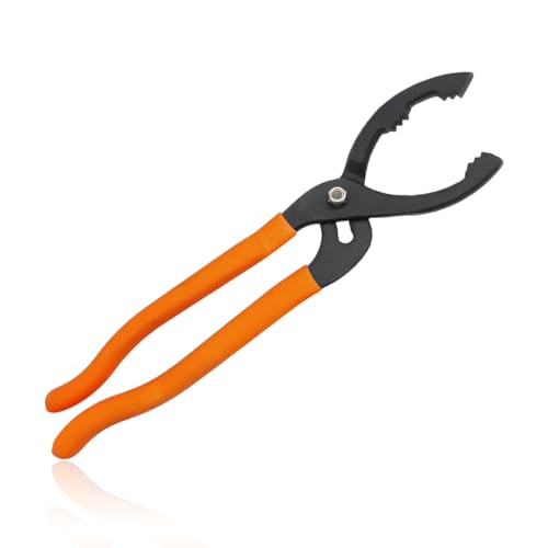 12" Adjustable Oil Filter Pliers, Nonslip Adjustable Oil Filter Wrench Removal Tool, Fuel Filter Wrench Disassembly Dedicated Clamp for Engine Filters Conduit Fittings (Orange) - color: Orange