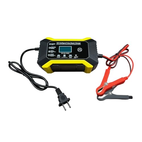 Car Battery Charger, 12V 6A Automatic Smart Battery Trickle Charger with LCD Display, Battery Maintainer Desulfator with Temperature Compensation, Universal for Car, Truck, SUV RV, Boat