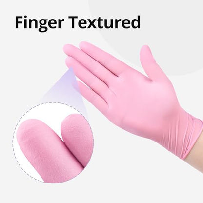 SwiftGrip Nitrile Exam Gloves, 4 Mil, Cherry Blossom, Food Safe Gloves Disposable Latex Free, Powder Free - size: Large