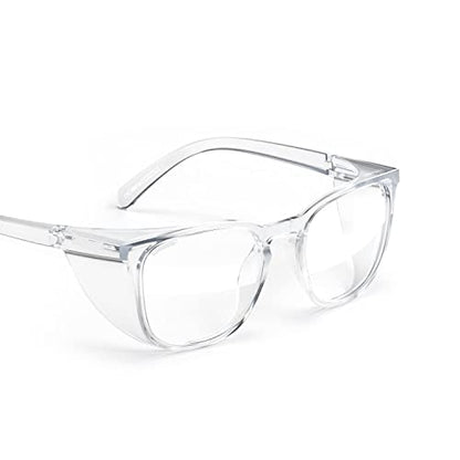 Stoggles Square Z87.1 Certified Polycarbonate Safety Glasses, Anti-Fog | Stylish, Protective, Blue-Light + UV Blocking, Top/Side Shields, Rx Ready, Unisex, Light, Scratch & Impact Resistant - color: Clear, size: Medium