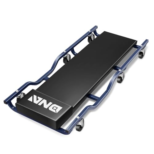 DNA Motoring 40inch Low Profile Plastic Rolling Garage Shop Creeper, Heavy Duty Creeper for Garage, Warehouse, Car Repair Shop, TOOLS-00638-BK-BL - color: Black/Blue, style: 40in Pad Model BK