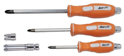 JIS Driver and Bits 7pc Set #1#2#3 Screwdrivers #2#3 Short/Long 1/4 Bits
