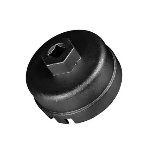 HZEL Car 64mm 14 Flutes Oil Filter Wrench, Aluminum Alloy 6 Slots Cap Style Oil Filter Socket Removal Tool, Heavy-Duty Automotive Accessories, Compatible with Prime V CT200h xD iM (Black) - color: Black, size: 6 Slots