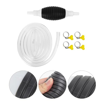 Manual Car Transfer Pump 2m Hose Siphon Kit with 2 Clamps Hand Pump for Vehicle and Fish Liquid Transfer