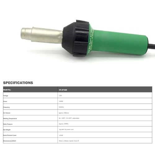 120V Hot Air Welding Gun Flooring Weld Kits Welding System 1600W Welding PVC TPO EPDM Single Ply Roofing Membranes FloorRepair Welding Tools