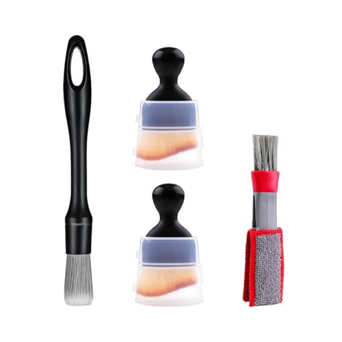 4PCS Car Detailing Brush Kit, Including 1 Ultra Soft No Scratch & 3 Vent Cleaning Brushes, Multi-Use Automotive Interior Detailing Kit, Universal for Most Vehicles - size: 4PCS