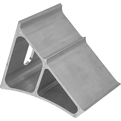 Buyers Products WC7118A Aluminum Wheel Chock with Ribbed Slope, 6 x 8.75 x 5.86 Inch, Added Security for Chocking Semi Trailers and Trucks, Ideal for Snow and Ice Conditions