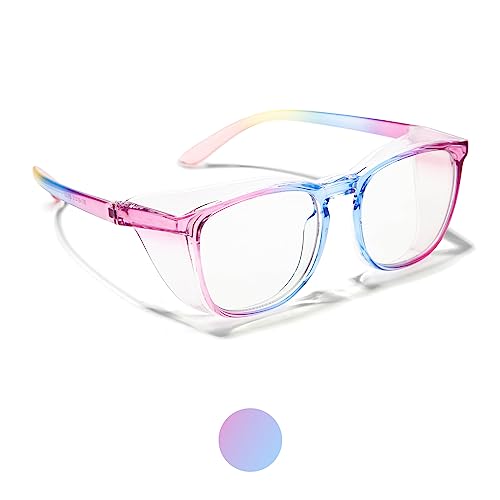 LianSan Oversize Anti-Fog Safety Glasses for Nurses, Z87.1 Certified Goggles for Women, Square UV Protection - color: Rainbow