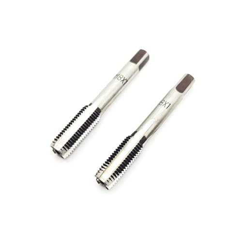 AtticZone M8 x 1.0 Metric Hand Thread Tap, Right Hand, Alloy Tool Steel, 1 Taper Tap, 1 Plug Tap for Metal Working DIY Industrial - size: M8x1.0
