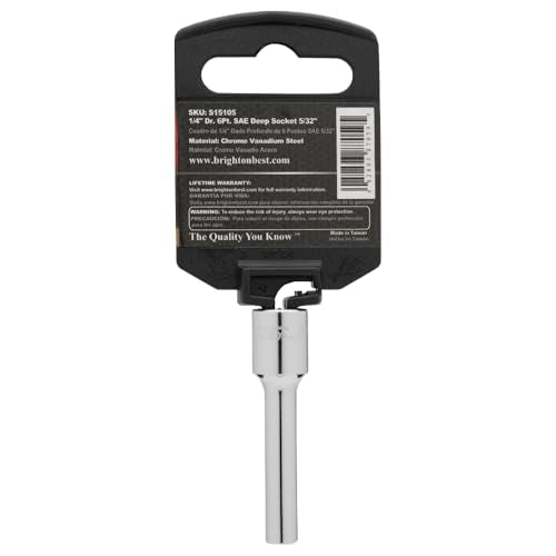 S15105 1/4" Drive SAE Socket, 5/32" Deep 6 Point - size: 5/32 INCH, style: DEEP