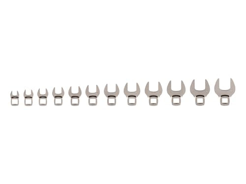 TEKTON 3/8 Inch Drive Crowfoot Wrench Set, 12-Piece (8-19 mm) | WCF93201 | Made in USA - size: 8-19 mm, style: Tools Only
