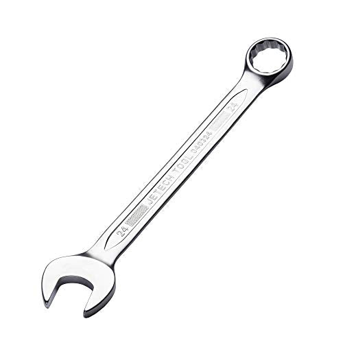 Jetech 9-Piece Metric Ratcheting Combination Wrench Set, 72-Tooth Gear, 12-Point Box End, 8mm-24mm, Forged Chrome Vanadium Steel, Roll-Up Pouch Included