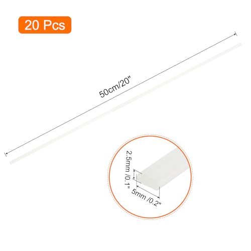 MECCANIXITY 20pcs 20 Inch Plastic Welding Rods ABS Welding Strips Welder Rods for Plastic Welder, Car Bumper, Kayak Repair, White - color: White, size: 20 Inch