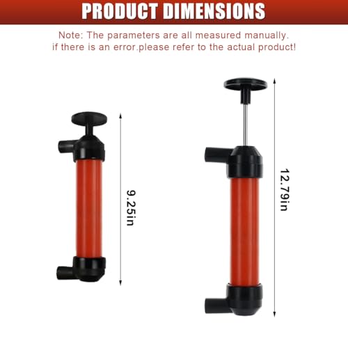 Multi-Use Siphon Fuel Transfer Pump Kit, Portable Hand Fluid Transfer Pump, Universal Automotive Oil Extractor Accessories for Gas, Water, and Liquids (Red)