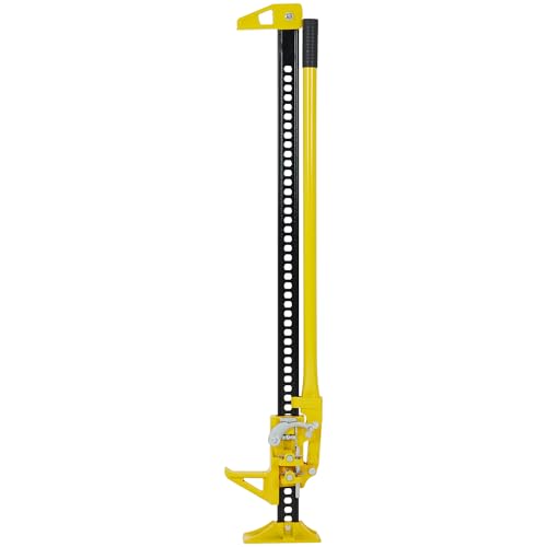 Garvee 33 in High Lift Farm Jack 3 Ton/7000 LB, Ratcheting Offroad Jack with 5.2-25.8 in Lifting Range, Heavy Duty Utility Bumper Lifter for Car, Tractor, Truck, SUV, Yellow | 7000 LB Ratcheting Offroad Jack, Heavy Duty Utility Bumper Lifter for Car, Trac