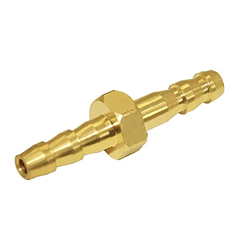 Joywayus Brass Hose Barb 5/32" ID Hex Union Brass Hose Fitting Water/Fuel/Air(Pack of 10) - size: 5/32", style: 10PCS