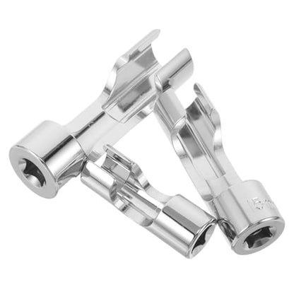 Healifty Flare Nut Slotted Socket Set 3pcs 12mm 15mm 18mm Fuel Line Socket Tool with Injector Sleeve for Diesel Injector Repair Automotive Mechanics