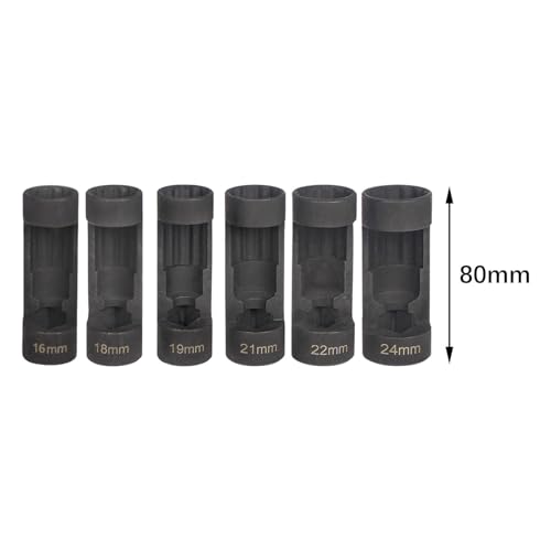 Shock Absorber Removal Strut Socket Set Suspension Nut Socket Kit Made from Steel Useful for Strut Nut Disassembly Suitable for Car Repair DIY, 6 Pieces - color: 6 Pieces