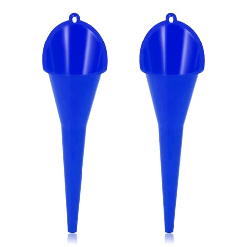 2 PCS Oil Funnel, Multi-Purpose Plastic Long Neck Oil Funnel, Automotive Use Funnels for Filling Oils Lubricants Water Diesel, Kitchen Funnels for Filling Bottles Jars (Blue) - color: Blue, 2 PCS
