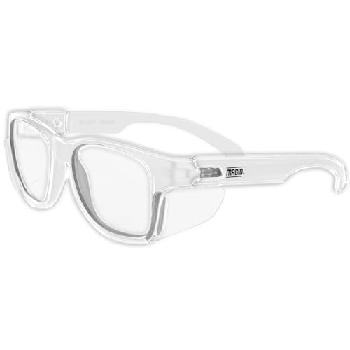 Y50 Clear Frame Safety Glasses - 1 Pair, Clear Lens | PPE for Assembly, Construction, etc | Side Shields, ANSI Z87.1+, Anti-Fog, Scratch-Resistant, 99.9% UV Protection, Polycarb - color: Clear Lens | Clear Frame, size: 1 Pair
